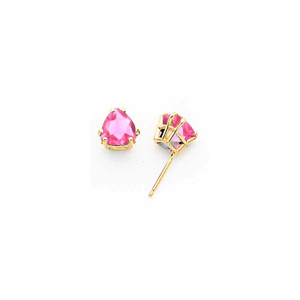 14K Gelbgold Ohrringe mit 7-mm-rosa Turmalin