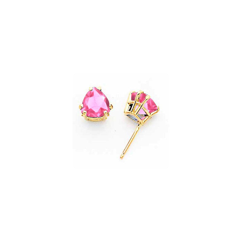 14K Gelbgold Ohrringe mit 7-mm-rosa Turmalin