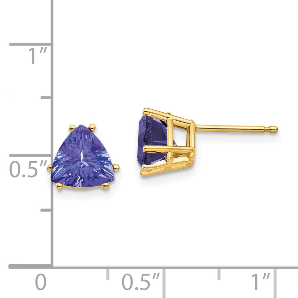 14K Gelbgold Ohrringe mit 7 mm Tansanit