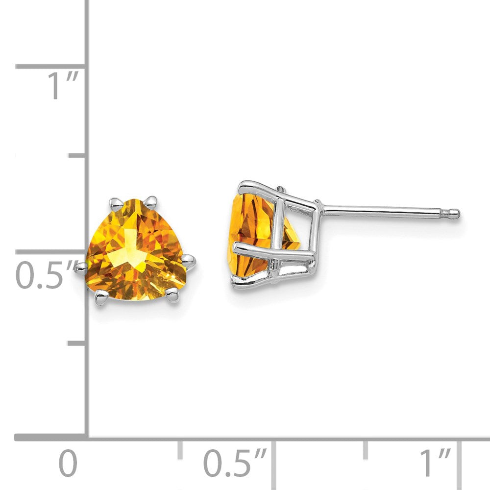14K Weißgold Citrin-Trillion-Ohrstecker