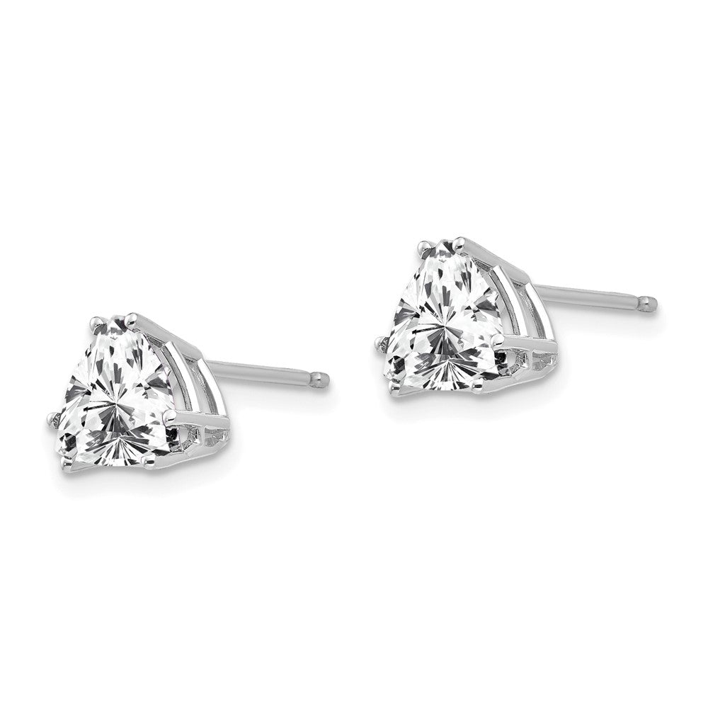 14K Weißgold Ohrstecker mit Zirkonia im Trillant-Schliff