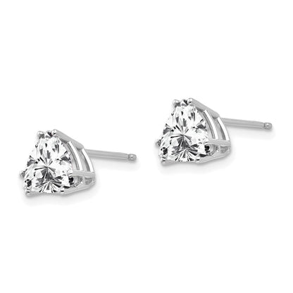 14K Weißgold Ohrstecker mit Zirkonia im Trillant-Schliff