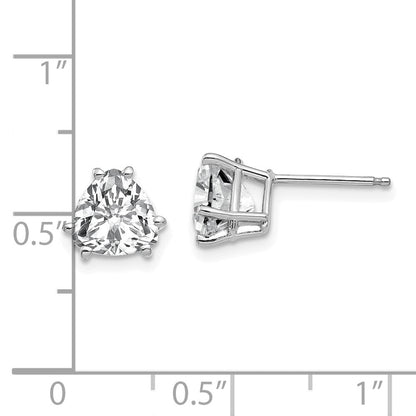 14K Weißgold Ohrstecker mit Zirkonia im Trillant-Schliff