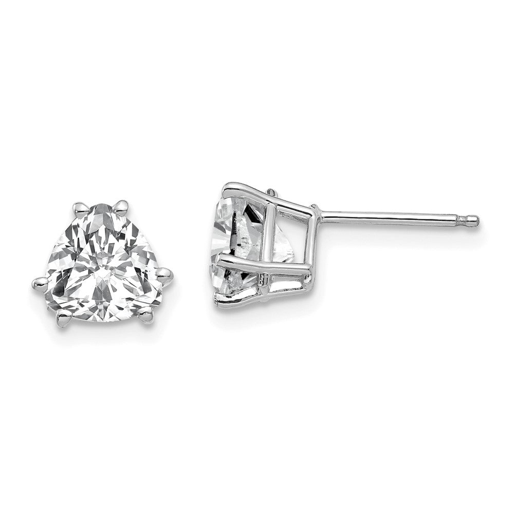 14K Weißgold Ohrstecker mit Zirkonia im Trillant-Schliff