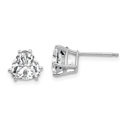 14K Weißgold Ohrstecker mit Zirkonia im Trillant-Schliff