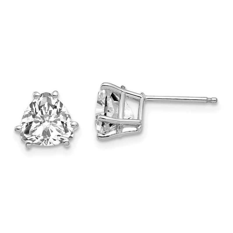 14K Weißgold Ohrstecker mit Zirkonia im Trillant-Schliff