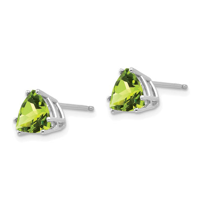 14K Weißgold Peridot Trillion-Ohrstecker