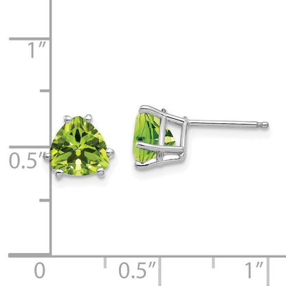 14K Weißgold Peridot Trillion-Ohrstecker