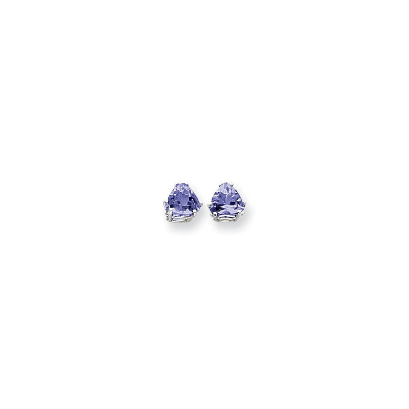 14K Weißgold Ohrringe mit 7 mm Tansanit