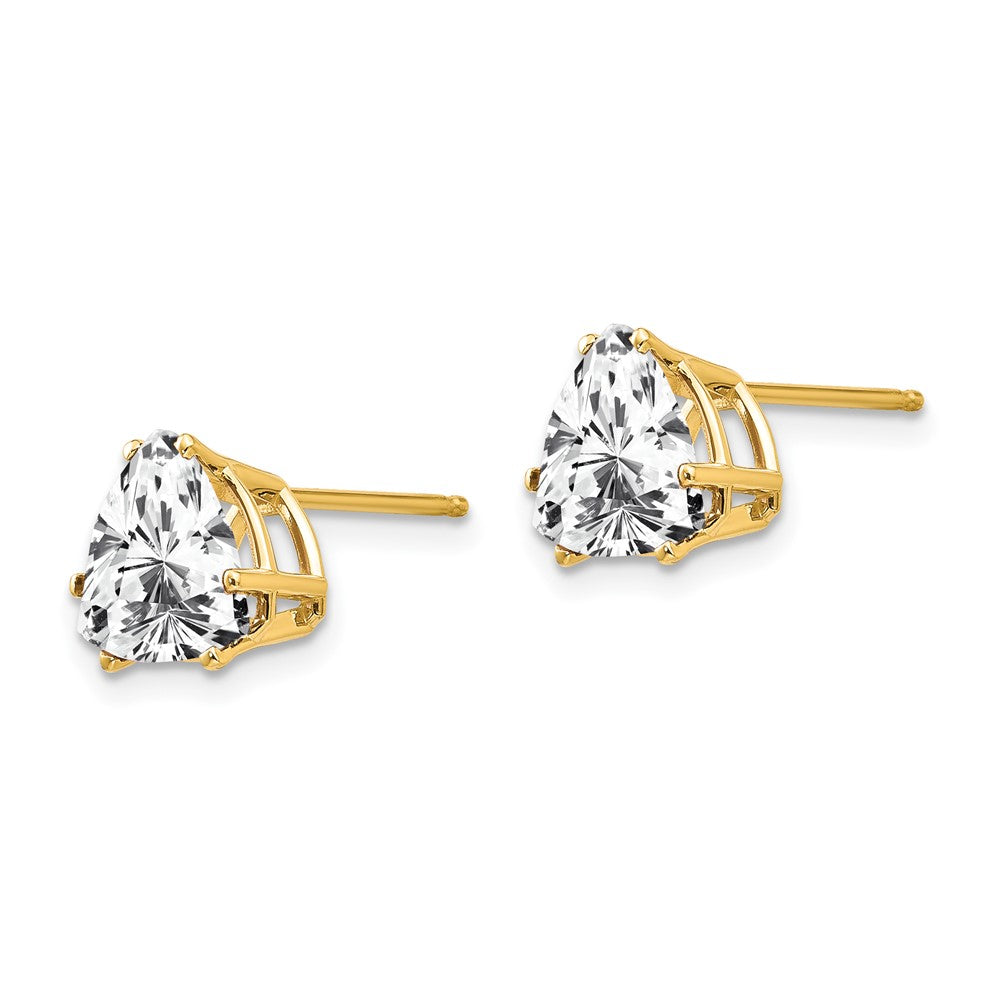14K Gelbgold Ohrringe mit 8-mm-Trillion-Zirkonia