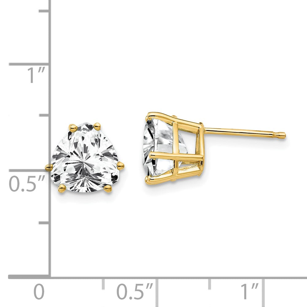 14K Gelbgold Ohrringe mit 8-mm-Trillion-Zirkonia