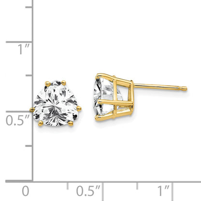 14K Gelbgold Ohrringe mit 8-mm-Trillion-Zirkonia