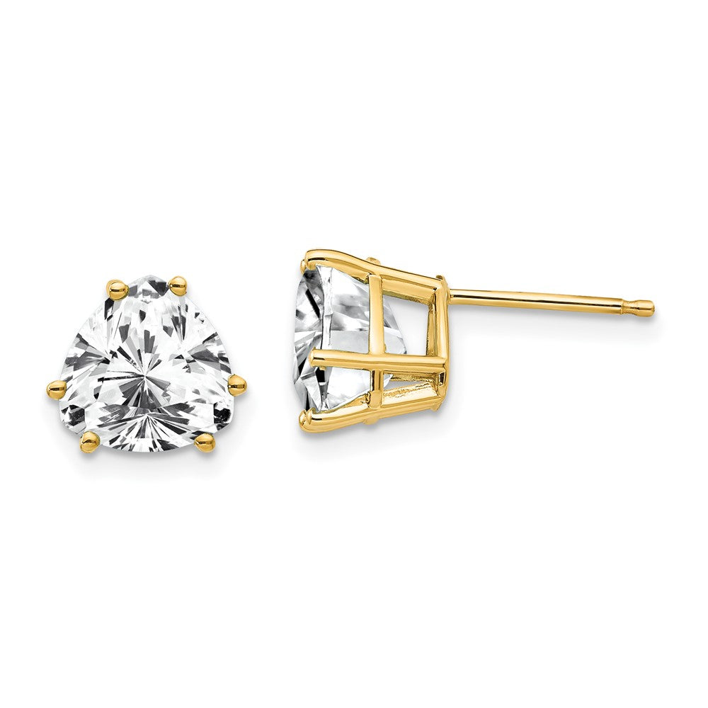 14K Gelbgold Ohrringe mit 8-mm-Trillion-Zirkonia