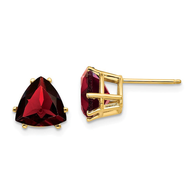 14K Gelbgold Ohrstecker mit 8-mm-Granat