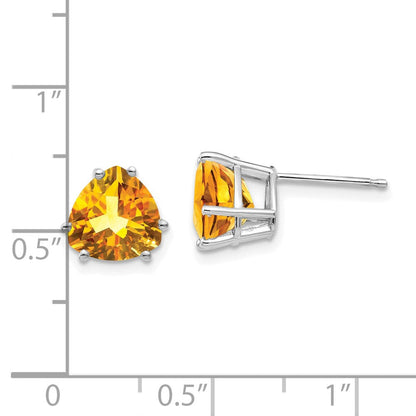 14K Gelbgold Citrin-Trillant-Ohrstecker