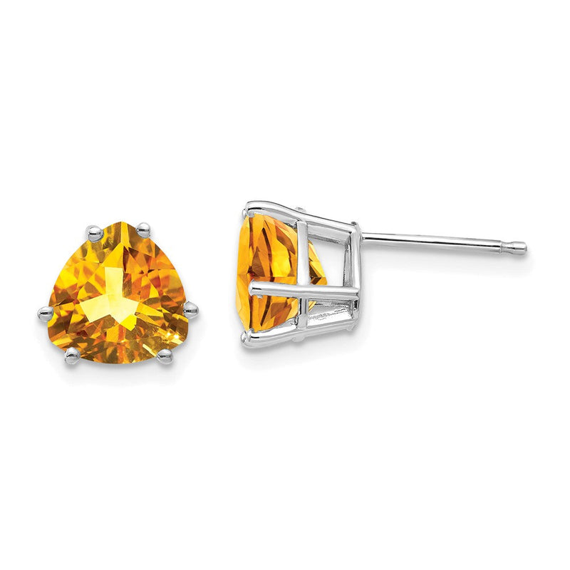 14K Gelbgold Citrin-Trillant-Ohrstecker
