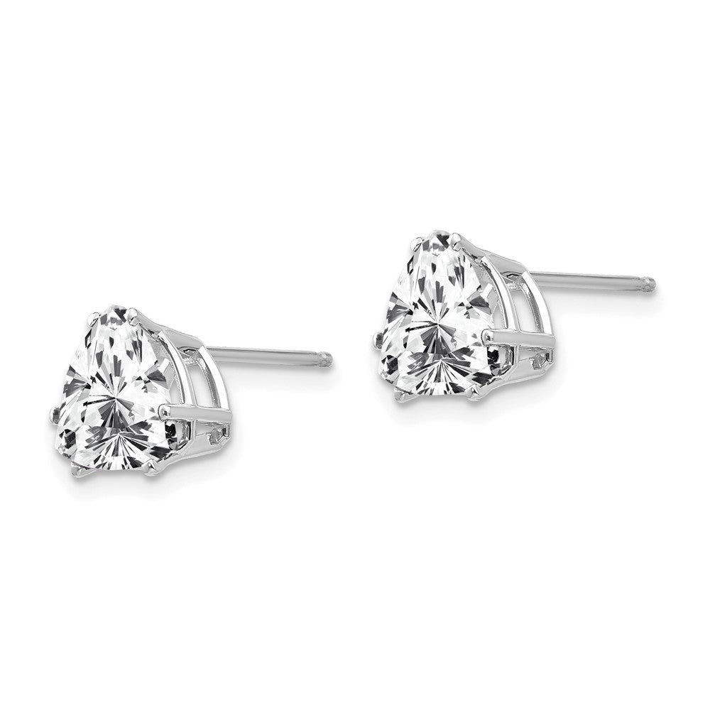 14K Weißgold Ohrringe mit trillantförmigem Zirkonia, 8 mm