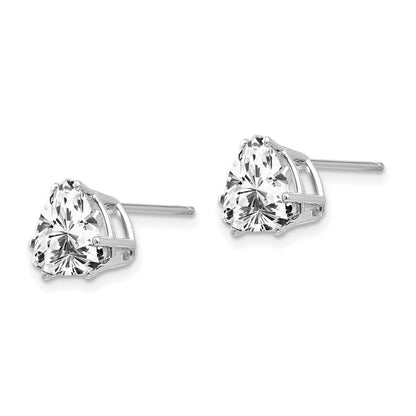 14K Weißgold Ohrringe mit trillantförmigem Zirkonia, 8 mm
