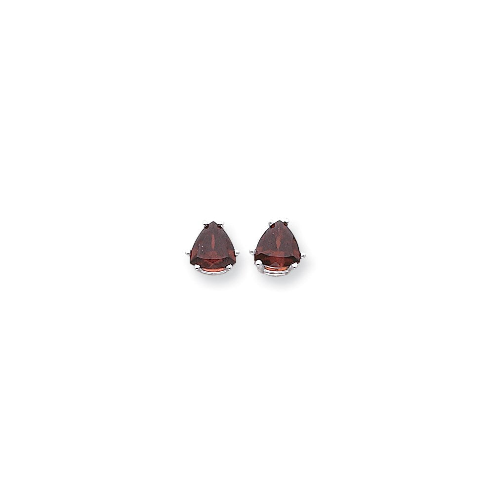 14K Weißgold Ohrringe mit 8 mm Rhodolith-Granat