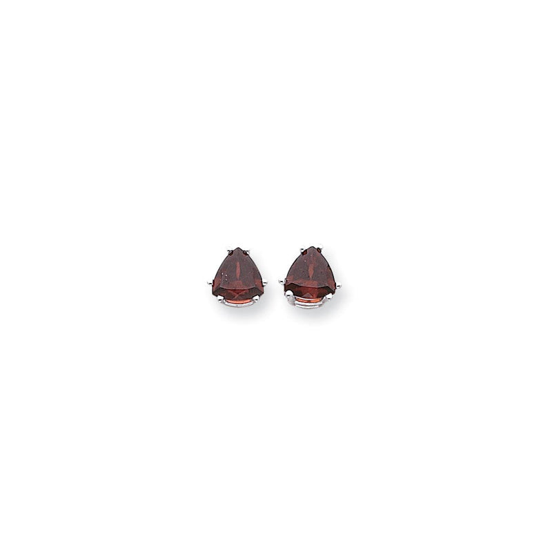 14K Weißgold Ohrringe mit 8 mm Rhodolith-Granat