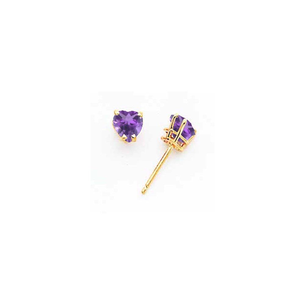 14K Weißgold Ohrstecker mit herzförmigem Tsavorit, 5 mm