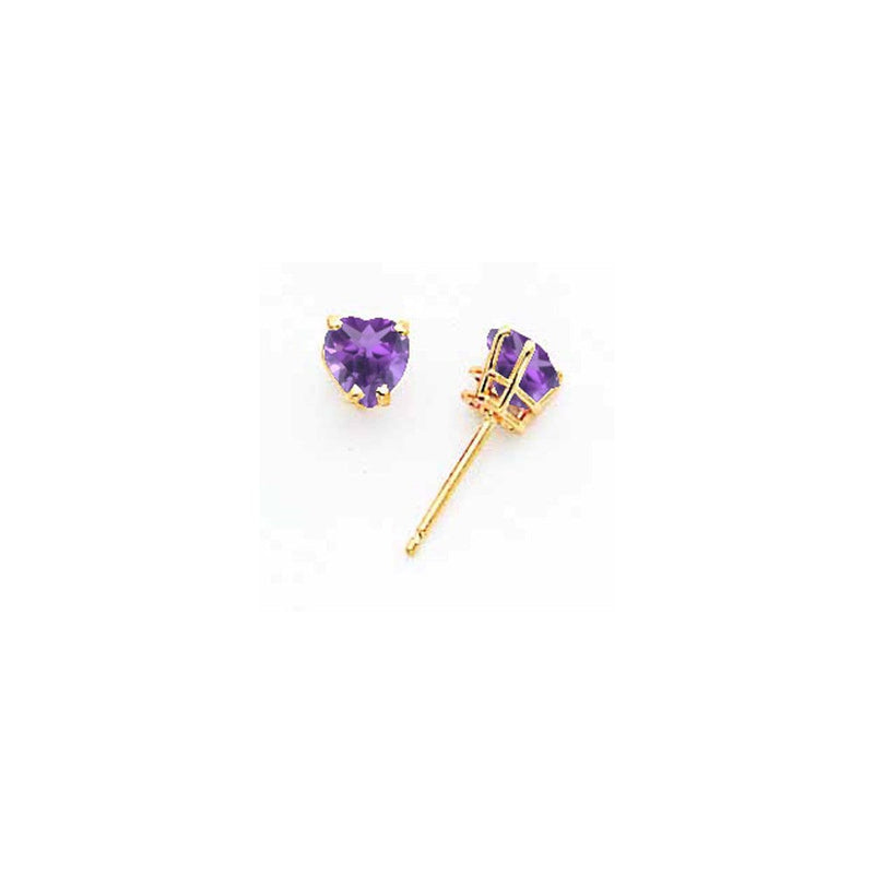 14K Weißgold Ohrstecker mit herzförmigem Tsavorit, 5 mm