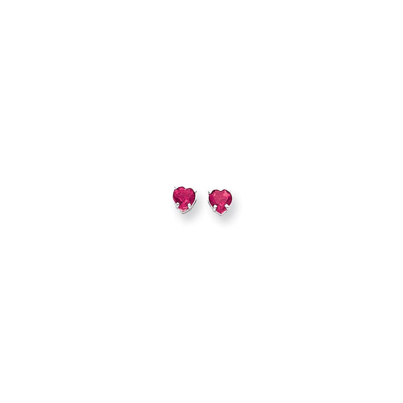 14K Weißgold Ohrringe mit Herz-Rosa-Saphiren, 5 mm
