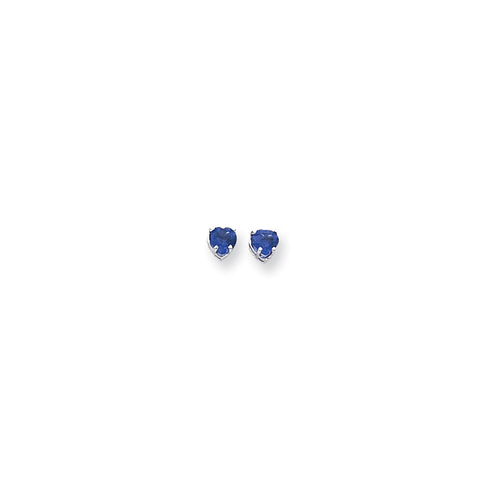 14K Weißgold Ohrstecker mit herzförmigem Tsavorit, 5 mm