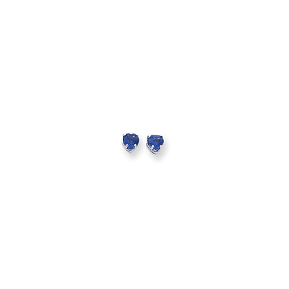 14K Weißgold Ohrstecker mit herzförmigem Tsavorit, 5 mm
