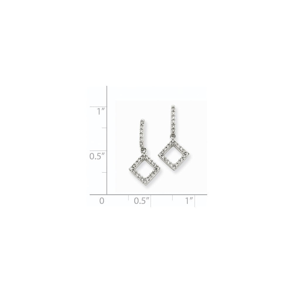 14K Weißgold Ohrringe mit echten Diamanten