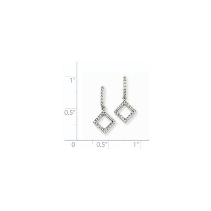 14K Weißgold Ohrringe mit echten Diamanten