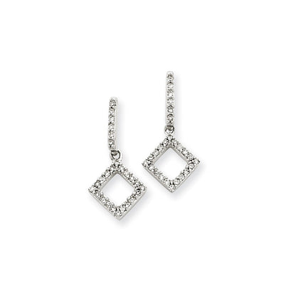 14K Weißgold Ohrringe mit echten Diamanten