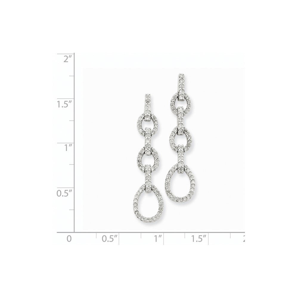 14K Weißgold Ohrhänger mit echten Diamanten in Tropfenform