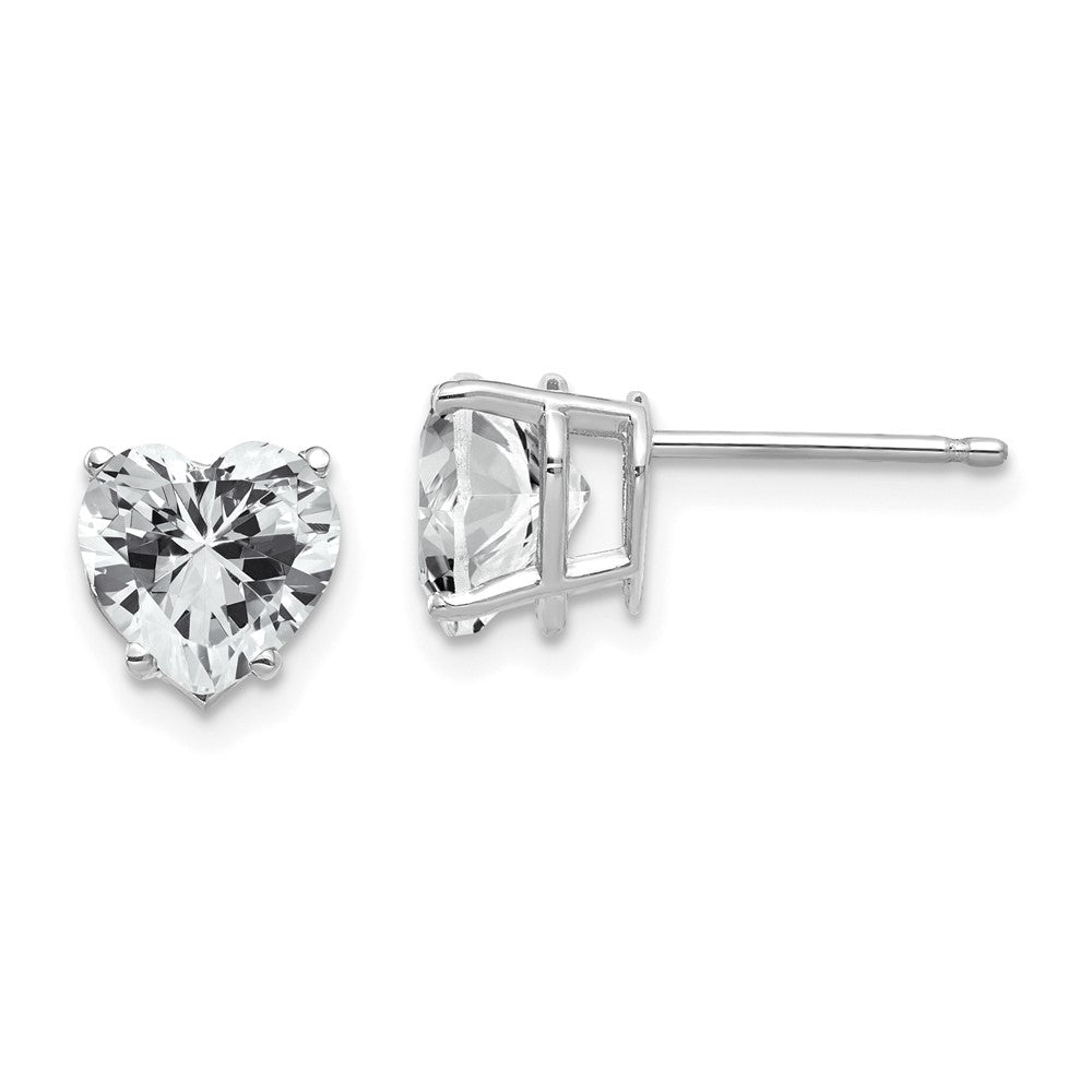 Ohrstecker Herz Zirkonia 14K Weißgold