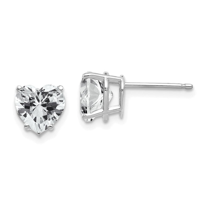 Ohrstecker Herz Zirkonia 14K Weißgold