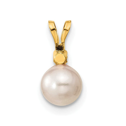 Set aus 14K Gelbgold Ohrringen und Anhänger mit 6-7-mm-Akoya-Zuchtperlen aus Salzwasser und Diamanten