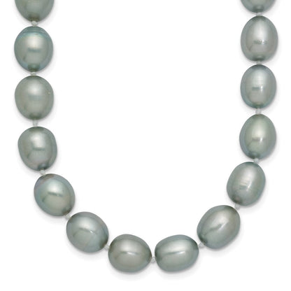 14K Weißgold 8-9mm Grau Rice Süßwasser Zuchtperle Halskette