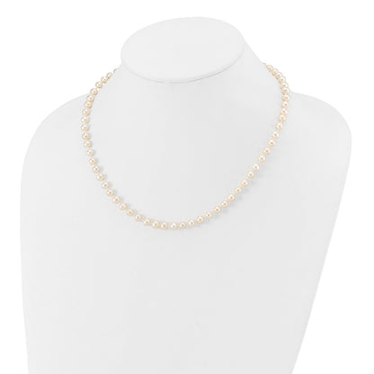 14K Gelbgold 5 6mm Weiß Halb Rund Süßwasser Zuchtperle Halskette