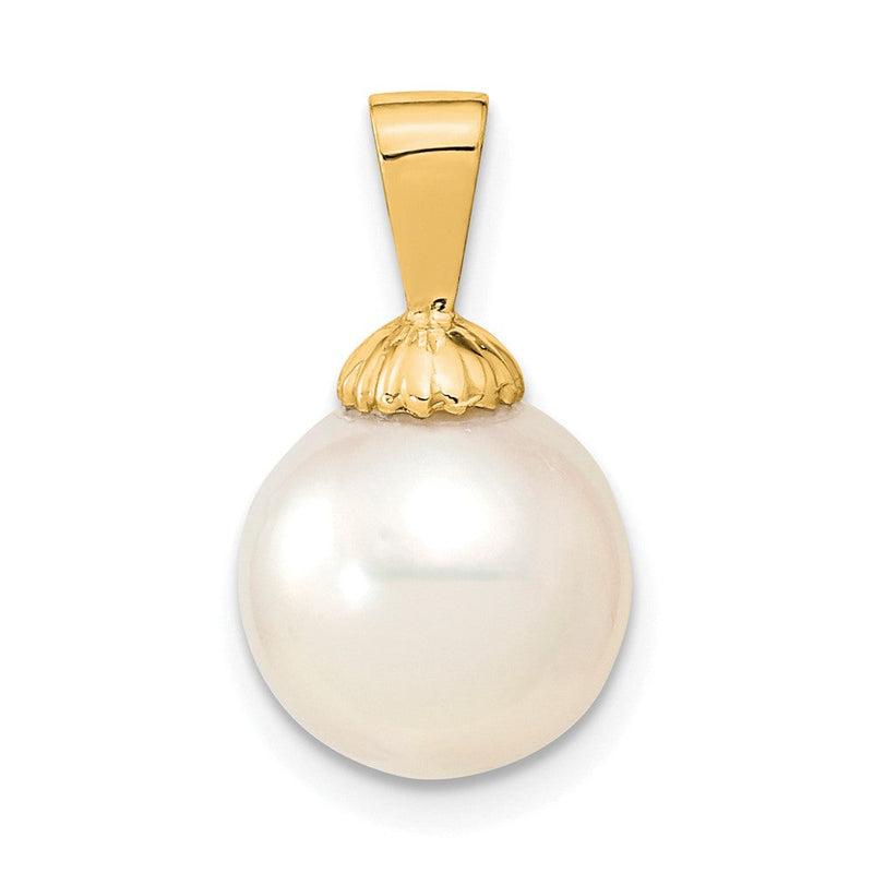 14K Gelbgold 14K 10-11mm Weiß Rund South Meer Salzwasser Zuchtperle Anhänger