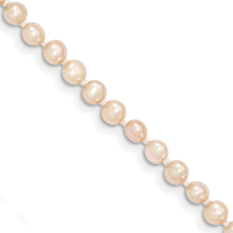 14K Gelbgold 3 4mm Rosa Nahe Rund Süßwasser Zuchtperle Armband