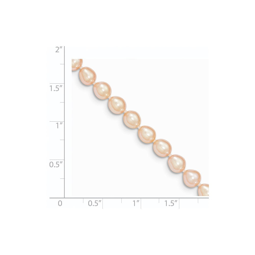14K Gelbgold 5 6mm Rosa Fw Zucht Rice Perle Armband