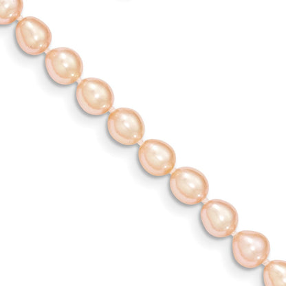 14K Gelbgold 5 6mm Rosa Fw Zucht Rice Perle Armband