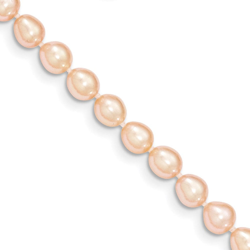 14K Gelbgold 5 6mm Rosa Fw Zucht Rice Perle Armband