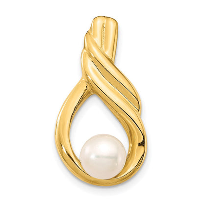 14K Gelbgold 14K 6-7mm Weiß Knopf Süßwasser Zuchtperle Anhänger Kette Anhänger