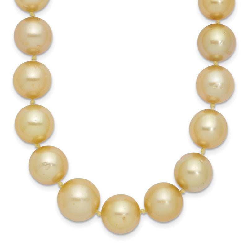 14K Gelbgold 9 12mm Golden South Meer Salzwasser Zucht Abgestuft Baroque Perle 19 Zoll Halskette
