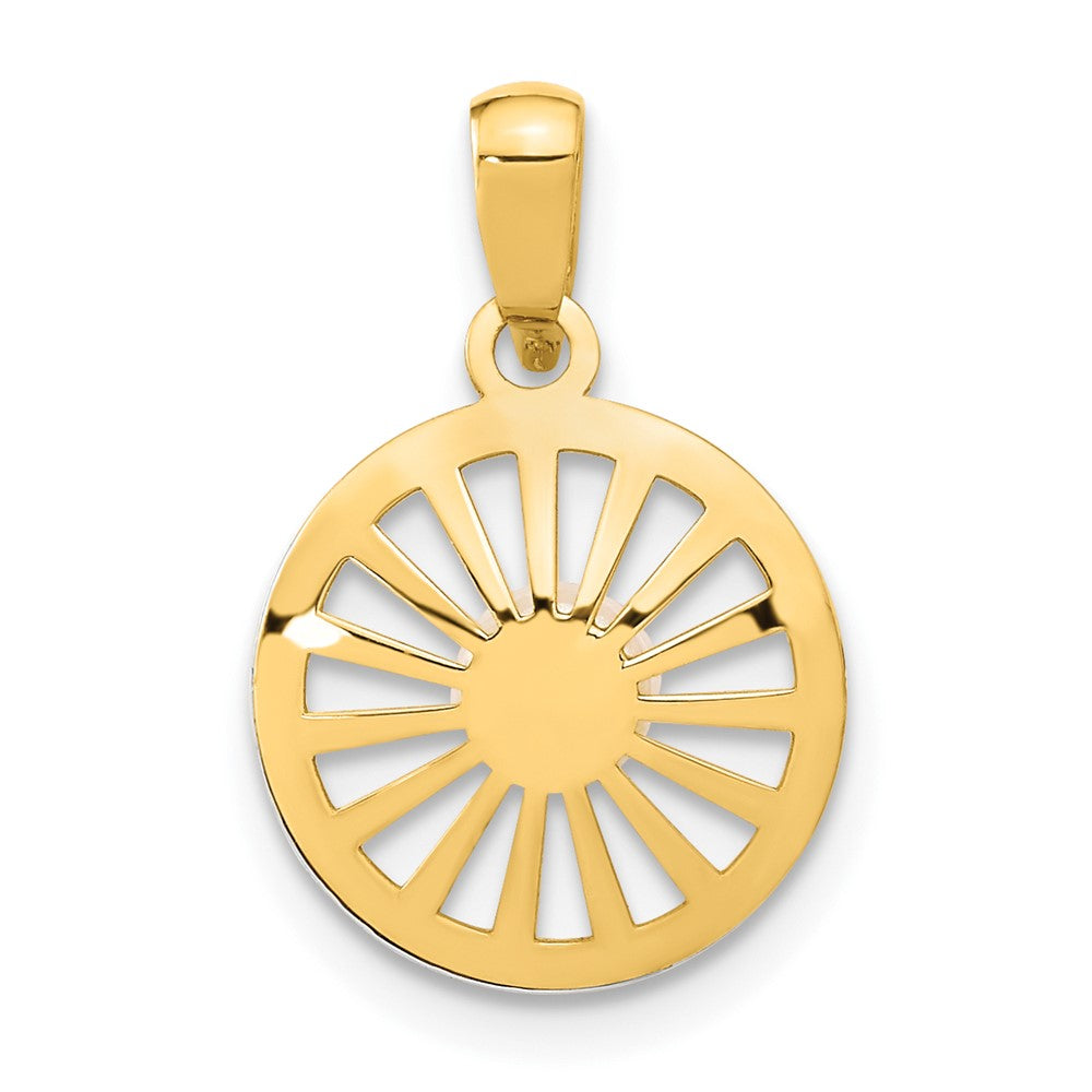 14K Bicolor 14K Bicolor Poliert 4-5mm Süßwasser Zuchtperle Kreis Anhänger