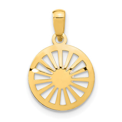14K Bicolor 14K Bicolor Poliert 4-5mm Süßwasser Zuchtperle Kreis Anhänger