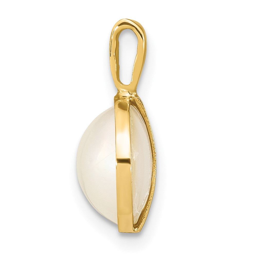 14K Gelbgold 14K 9-10mm Weiß Salzwasser Mabe Perle Anhänger