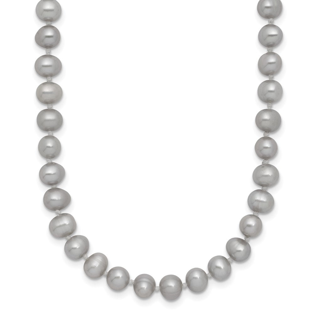 14K Gelbgold 5-6mm Nahe Rund Grau Fwc Perle 16 Zoll Halskette