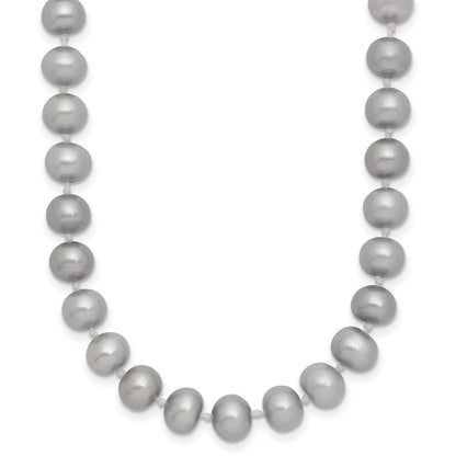 14K Gelbgold 6-7mm Nahe Rund Grau Fwc Perle 16 Zoll Halskette